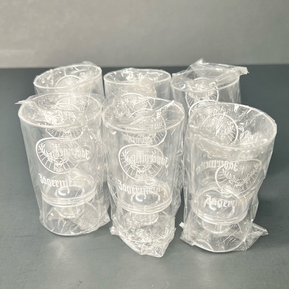 Jagermeister Dining 6 New Rare Vintage Jagermeister Clear Plastic